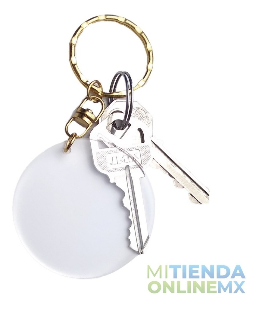 Llaveros De Acrilico Redondos 50 Piezas Herraje Color Oro