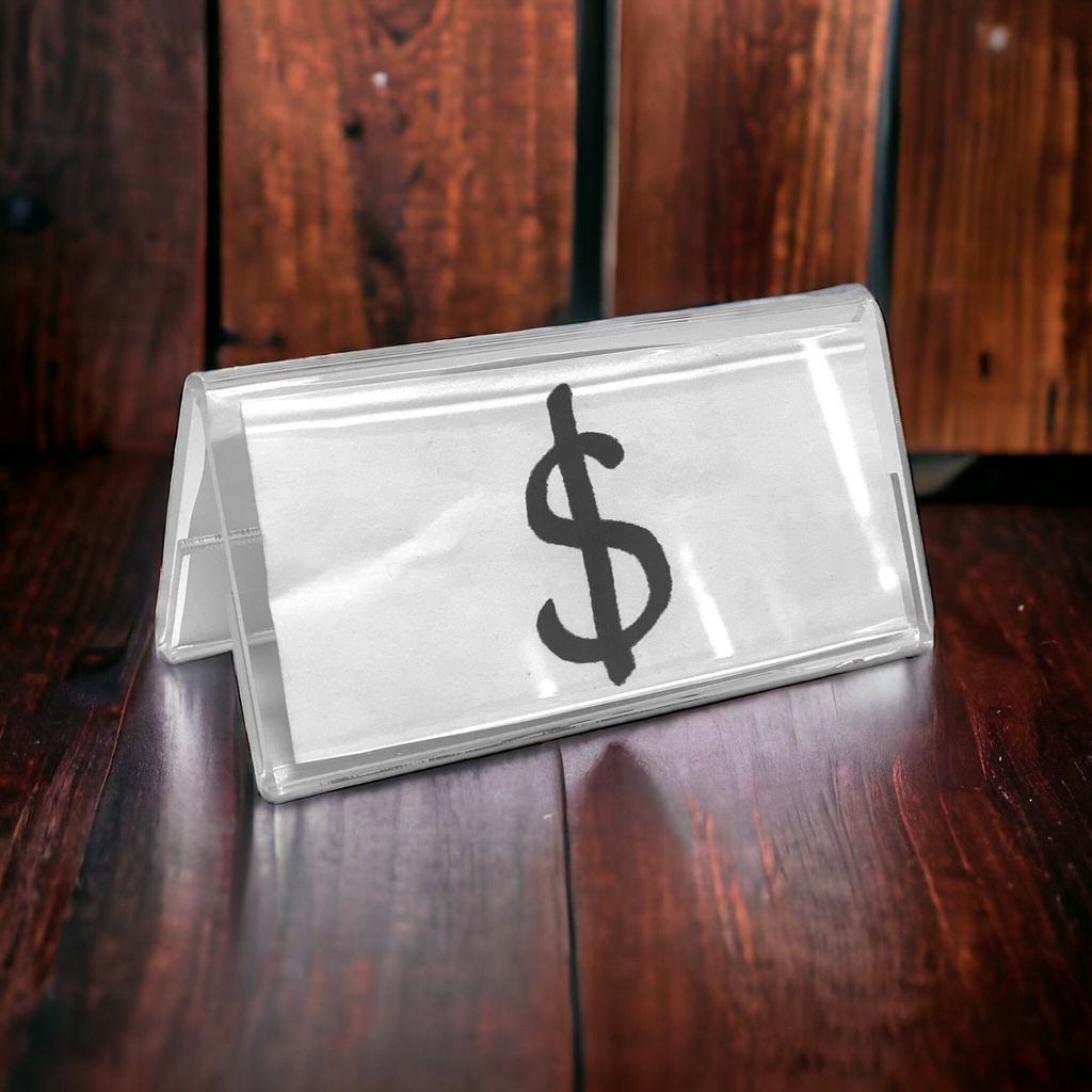 Porta Precio 5cm X 10.8cm Publicidad Acrílico 3mm M1 Pack250