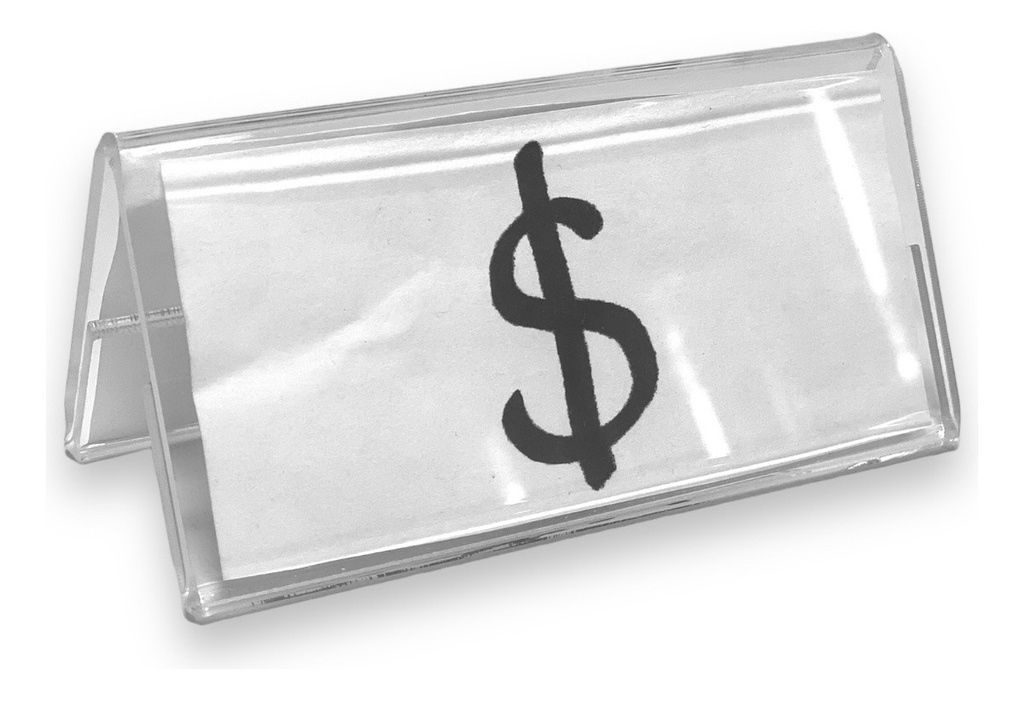 Porta Precio 5cm X 10.8cm Publicidad Acrílico 3mm M1 Pack 25