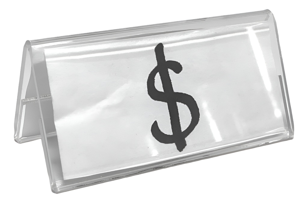 Porta Precio 5cm X 10.8cm Publicidad Acrílico 3mm M1 Pack 15