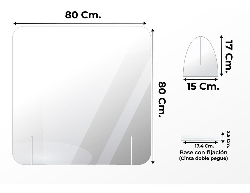 Mampara Proteccion Protectora Escritorio Separador 80x80cm