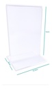 Porta Menú Acrílico Doble Vista Restaurant 14x10.5 Pack 16ud