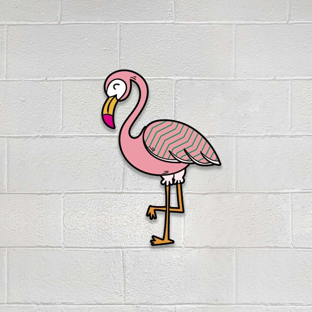 Cuadro Flamingo Pink Impresión Directa En Madera Mdf 6 Mm
