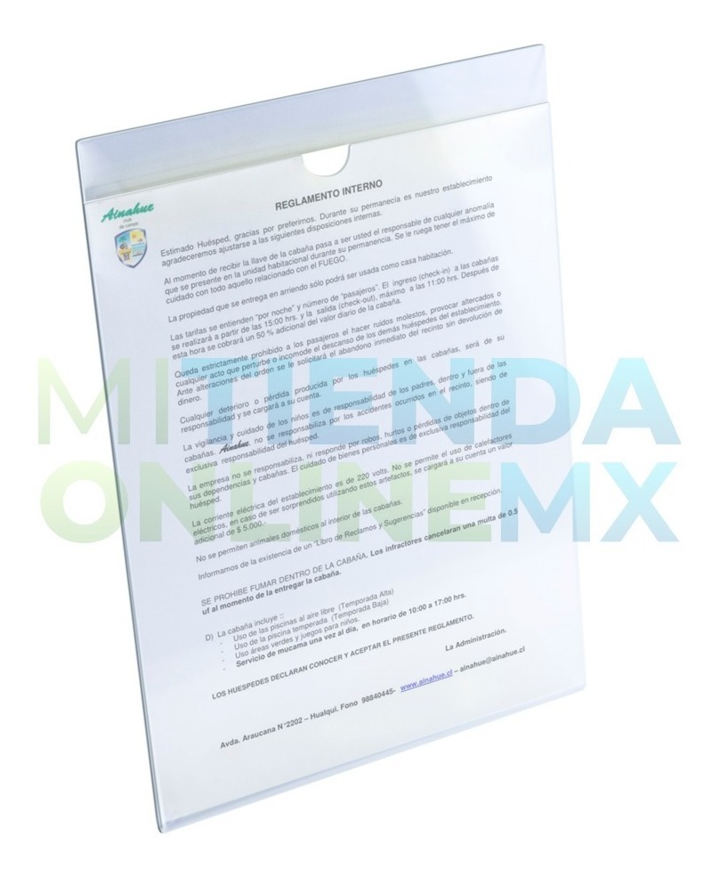 Porta Hojas Carta Vertical Acrilico 2mm (cinta Doble Cara)