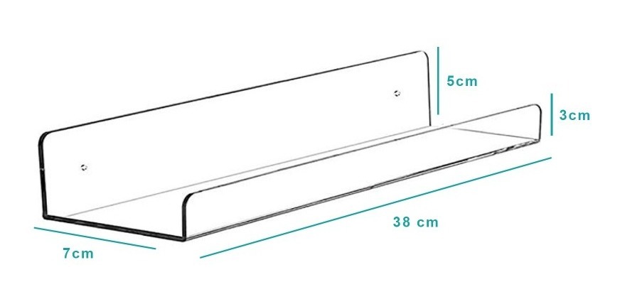 Dos Repisas Flotantes Acrílico 3mm 25 Cm Largo 7 Cm Ancho