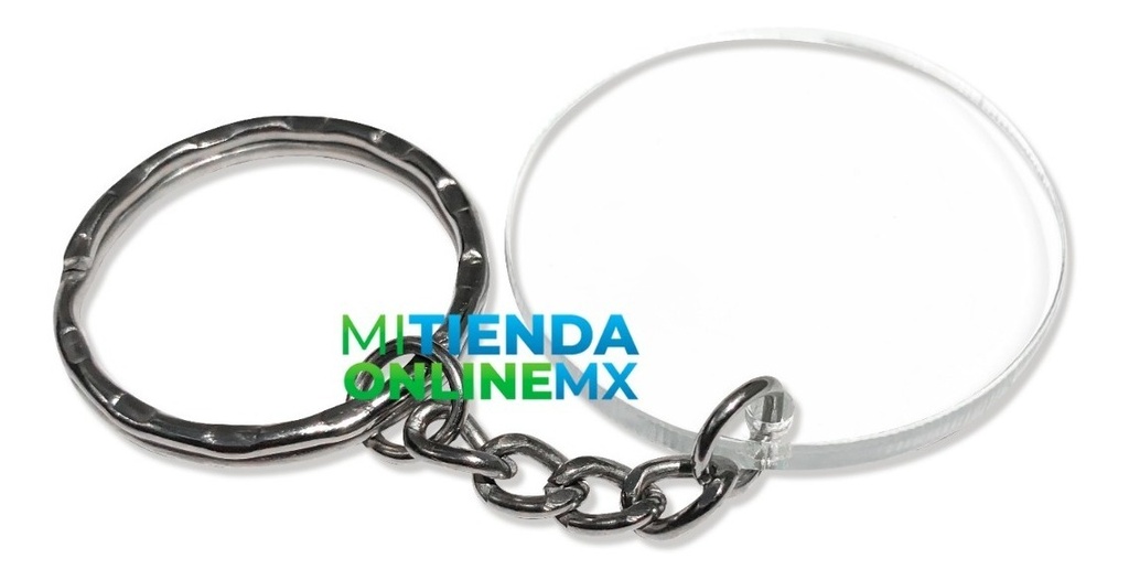 Llaveros Acrilico Redondos 3.8cm Herraje Dorado 20 Piezas