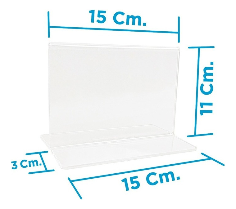 Porta Menu Acrílico Restaurantes Carta Horizontal (60pz)