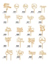 25 Letreros Cake Topper Variedad Fiesta - Personalizado