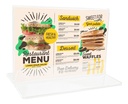 Porta Menu Portafolletos Acrílico Horizontal 10.5x14cm