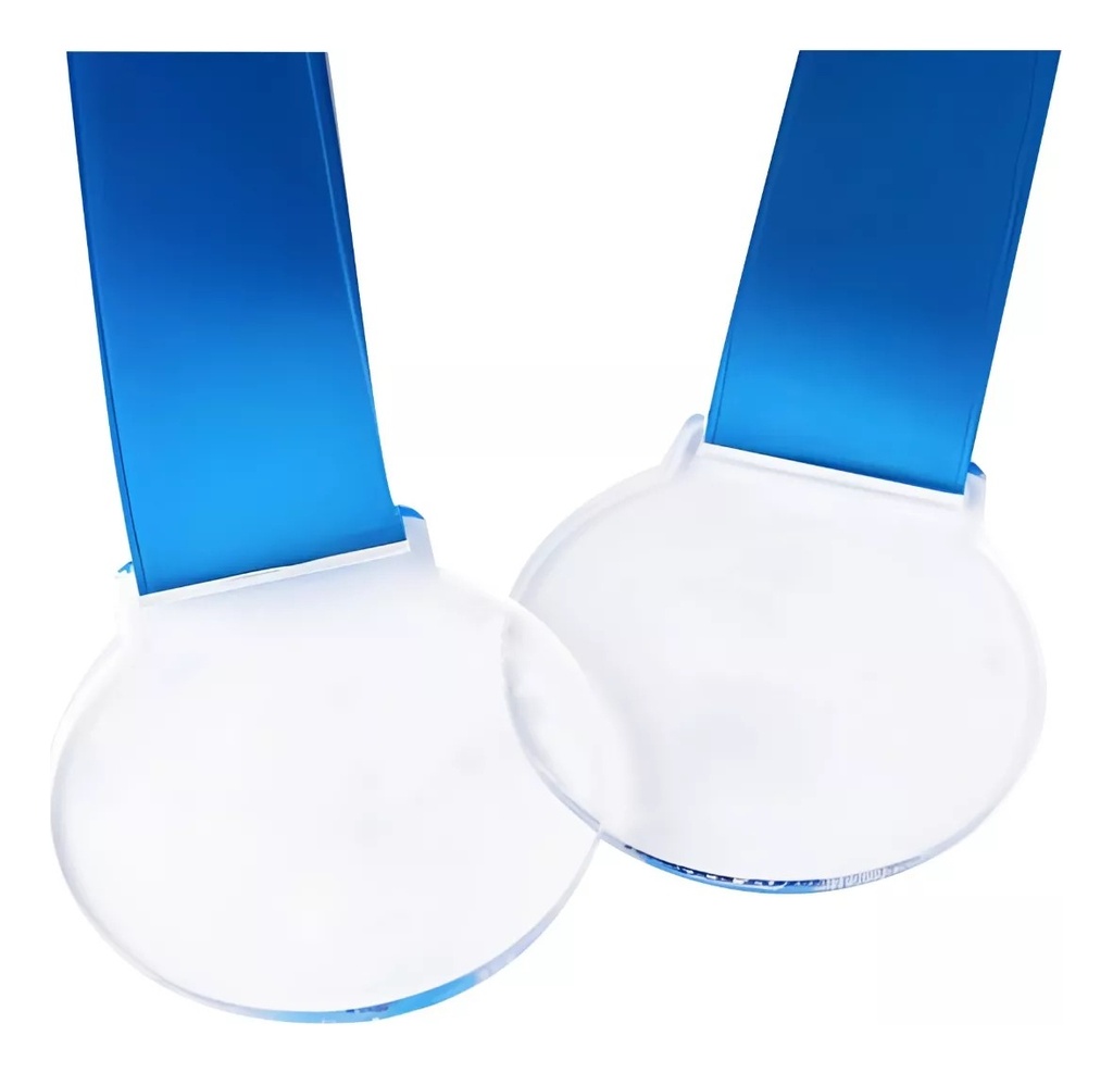 Medalla Acrílico Transparente 3mm 8cm Pack 60
