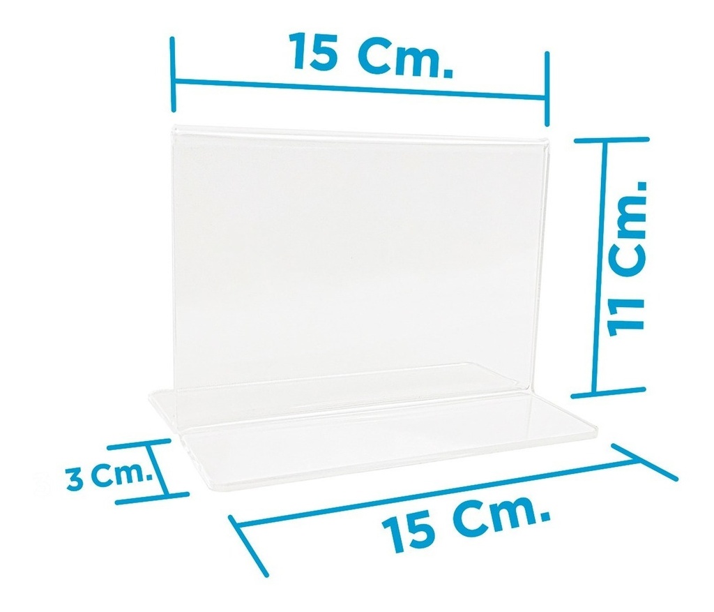 Porta Menu Portafolletos Acrílico Horizontal 10.5x14cm