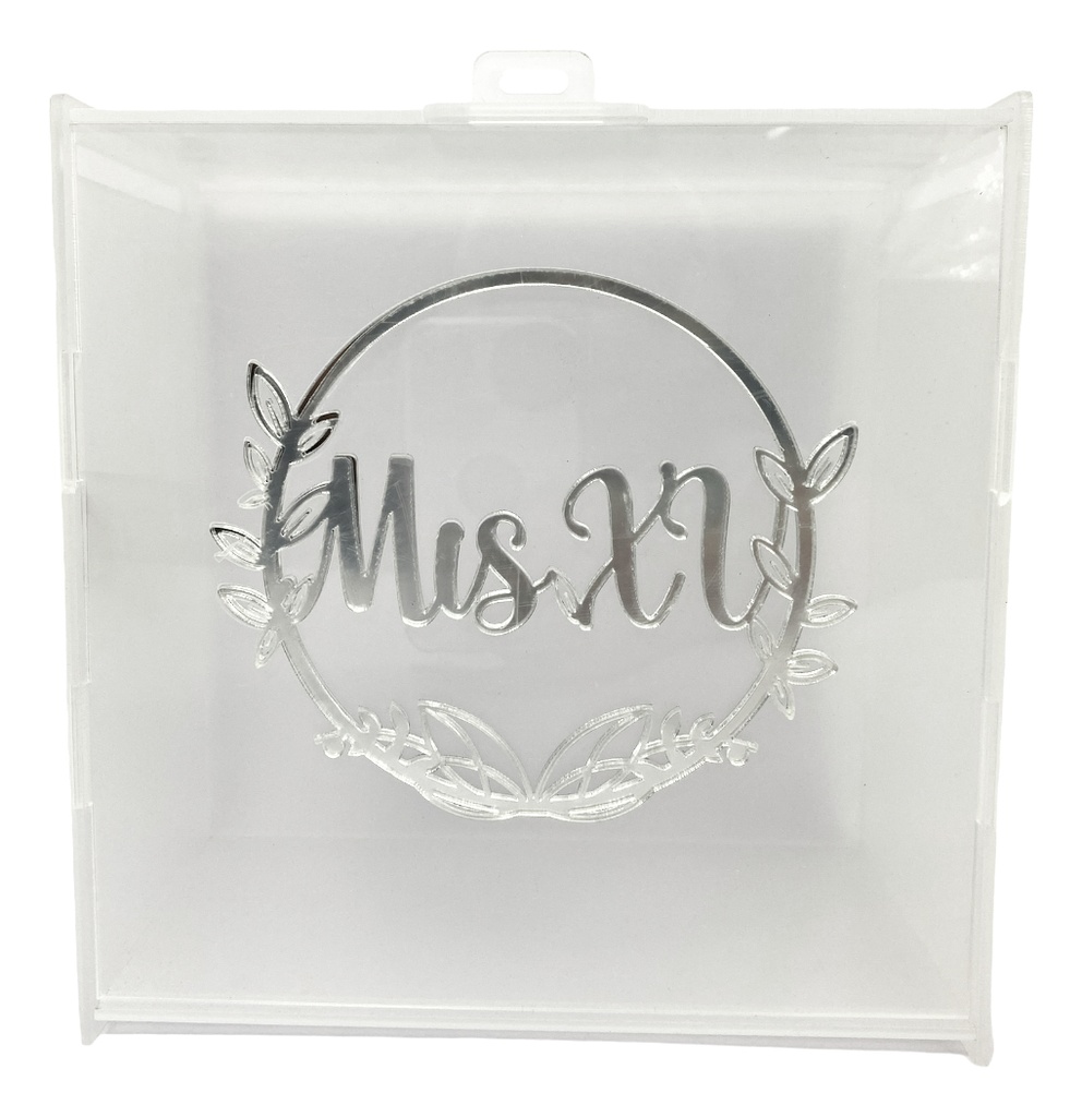 Caja Buzón Sobres Alcancía Mis Quince Años Plata Acrílico