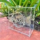 Caja Buzón Sobres Alcancía Mis Quince Años Plata Acrílico