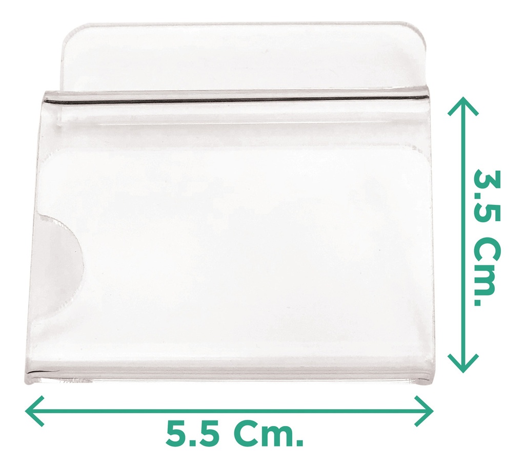 Porta Precio Panel Ranurado Acrílico De 2mm 55x45mm Pack 25