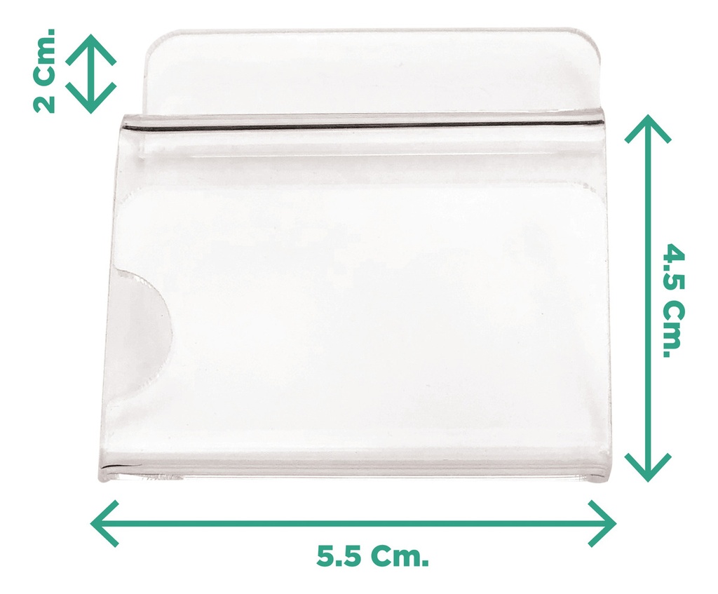 Porta Precio Panel Ranurado Acrílico De 2mm 55x45mm Pack 25