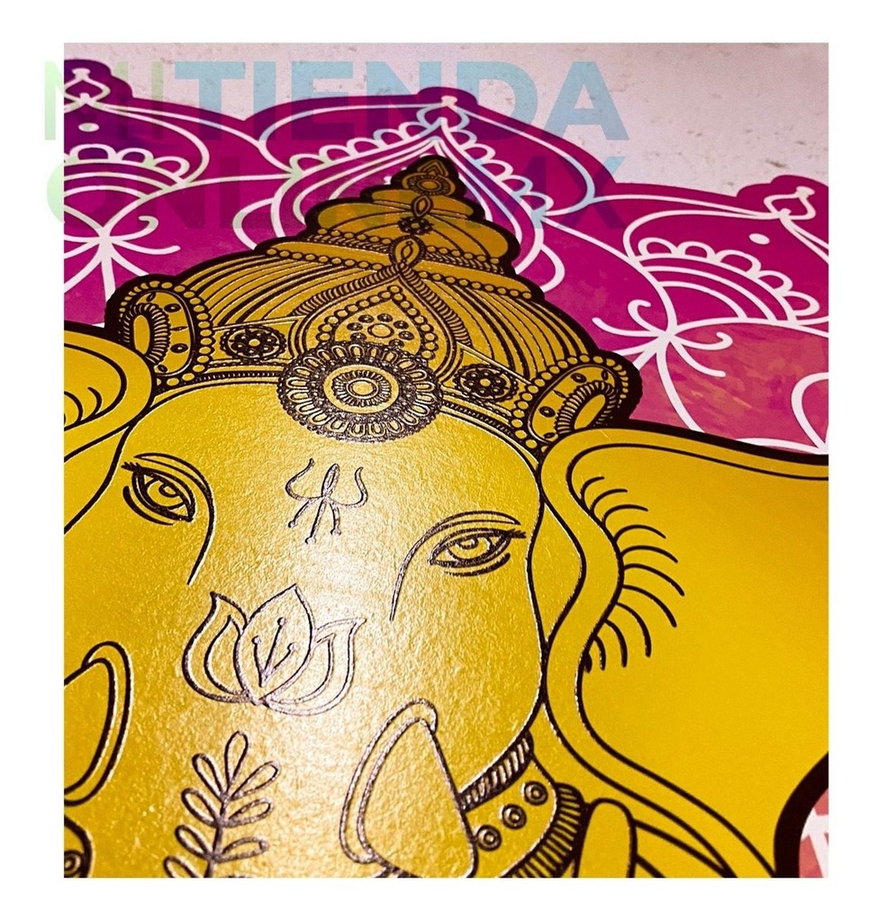 Cuadro Decorativo Dios Hindu Ganesha Mandala Mdf 6mm