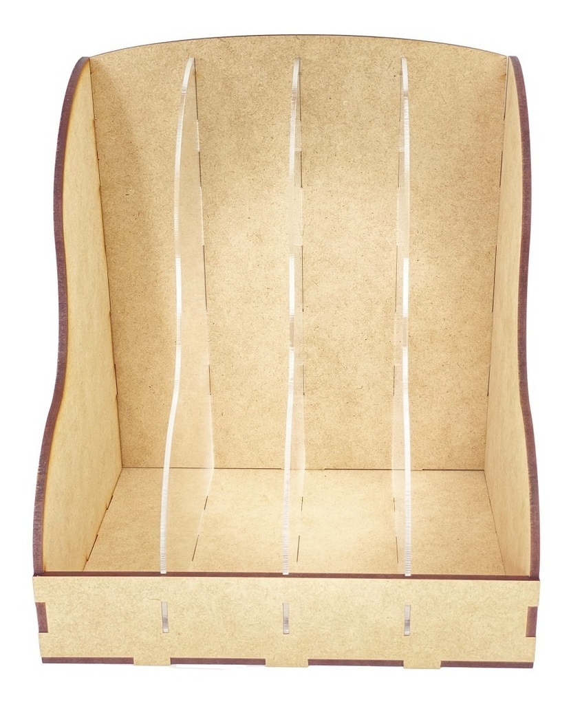 Organizador De Oficina Revistero Madera Mdf 6mm 4 Espacios