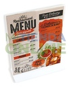 Porta Menu Acrílico Doble Vista Restaurantes Carta Vertical