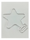 Medalla Acrílico Estrella Transparente 3mm 6cm Pack 30