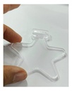 Medalla Acrílico Estrella Transparente 3mm 6cm Pack 30