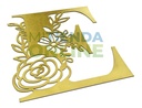 Letras Mdf Flores Corte Laser 30 Cm 3mm Dorado (pack 5)