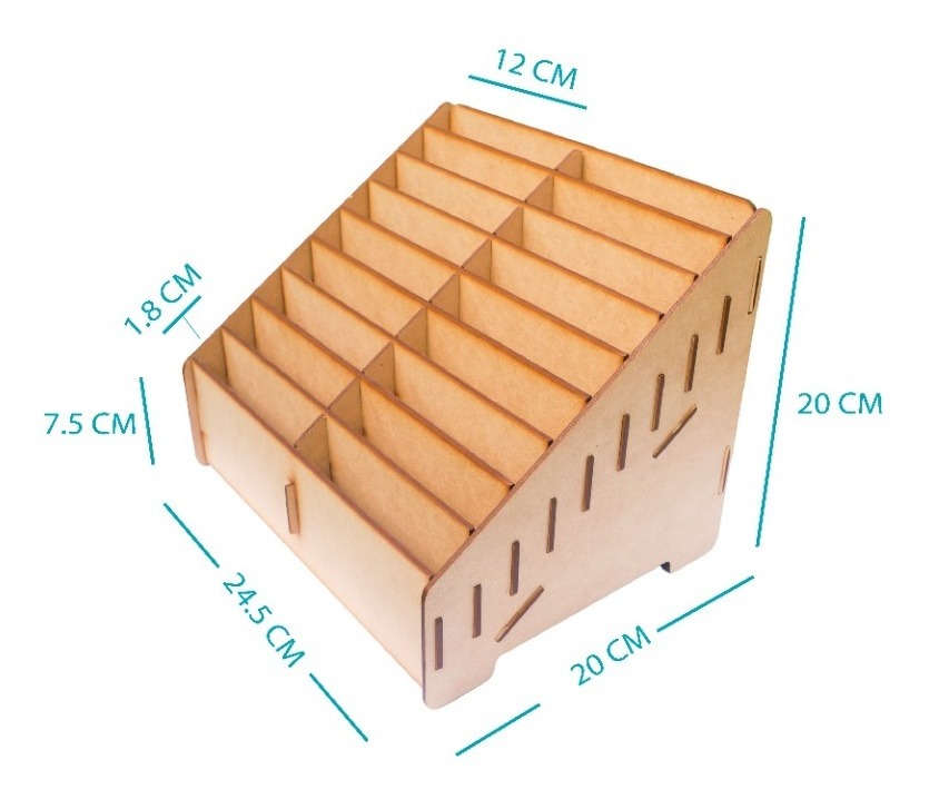 Caja Organizador Exhibidor Mdf 3mm Para 18 Teléfono Celular