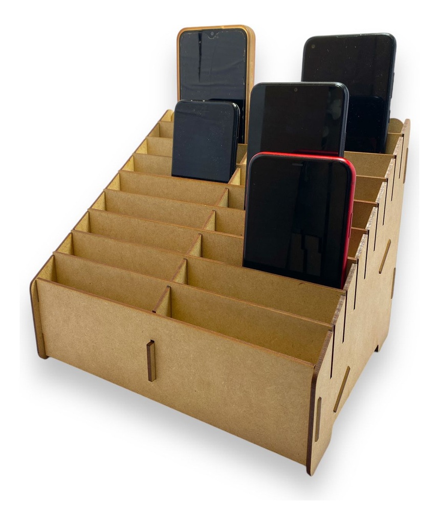 Caja Organizador Exhibidor Mdf 3mm Para 18 Teléfono Celular