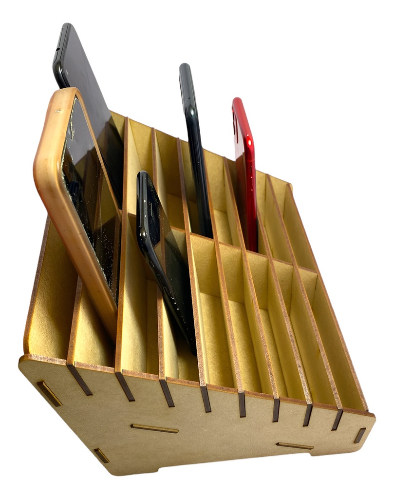Caja Organizador Exhibidor Mdf 3mm Para 18 Teléfono Celular
