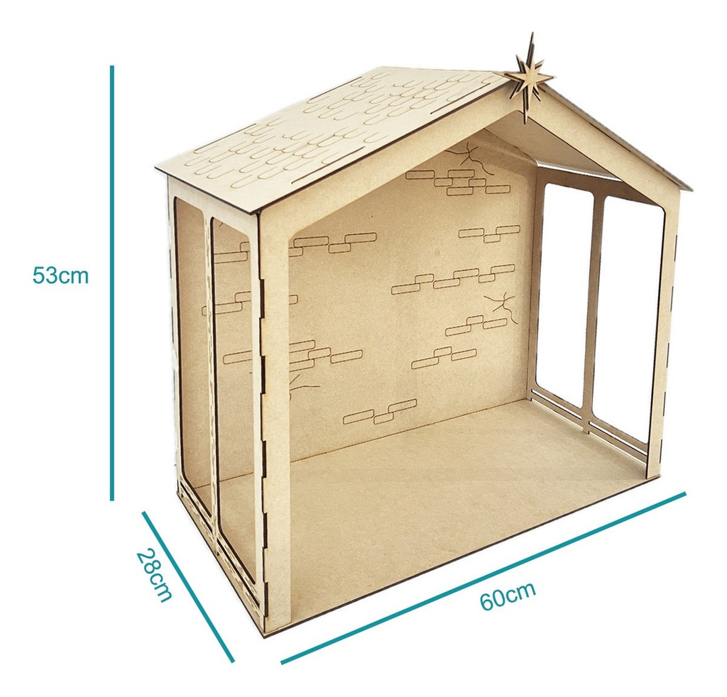 Nacimiento Navideño Pesebre Decoración 45cm Abierto