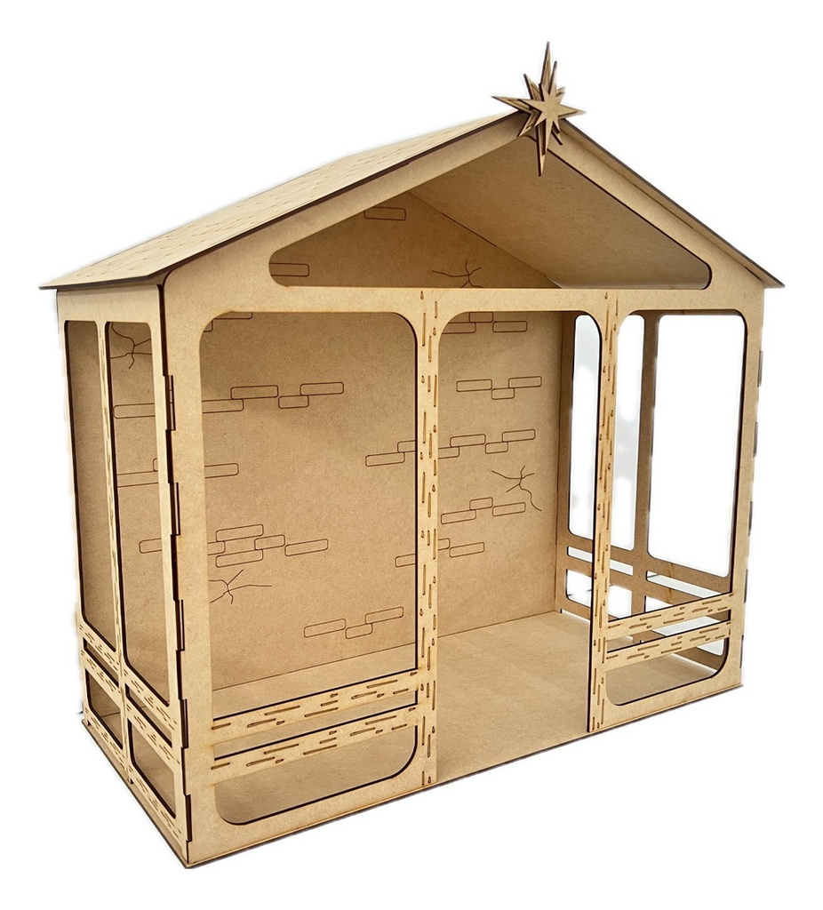 Nacimiento Navideño Pesebre Niño Dios Decoración Mdf 45cm