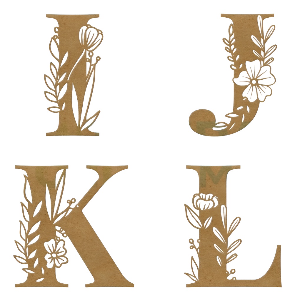 Letras Mdf Flores Corte Laser 15 Cm 3mm (pack 2)