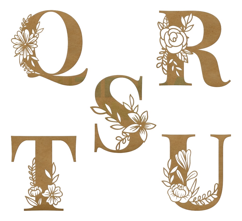 Letras Mdf Flores Corte Laser 15 Cm 3mm (pack 2)