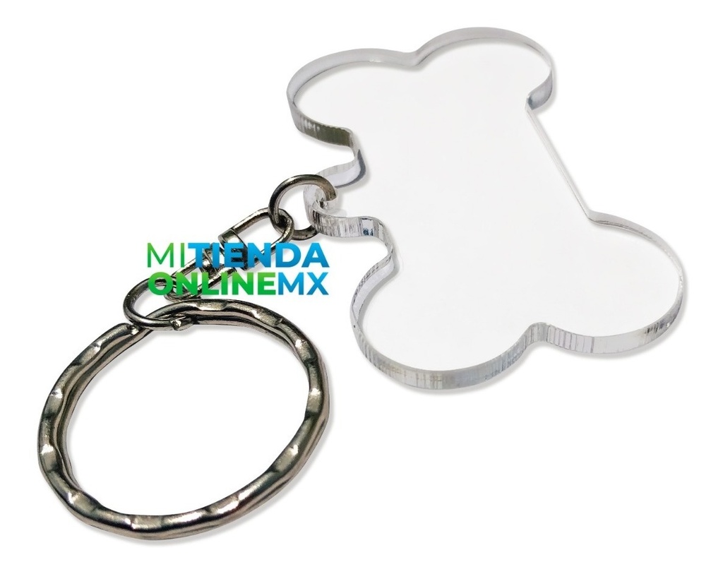 Llaveros Acrilico Forma Hueso Pack 30 Pzs 5x3cm Sin Herraje