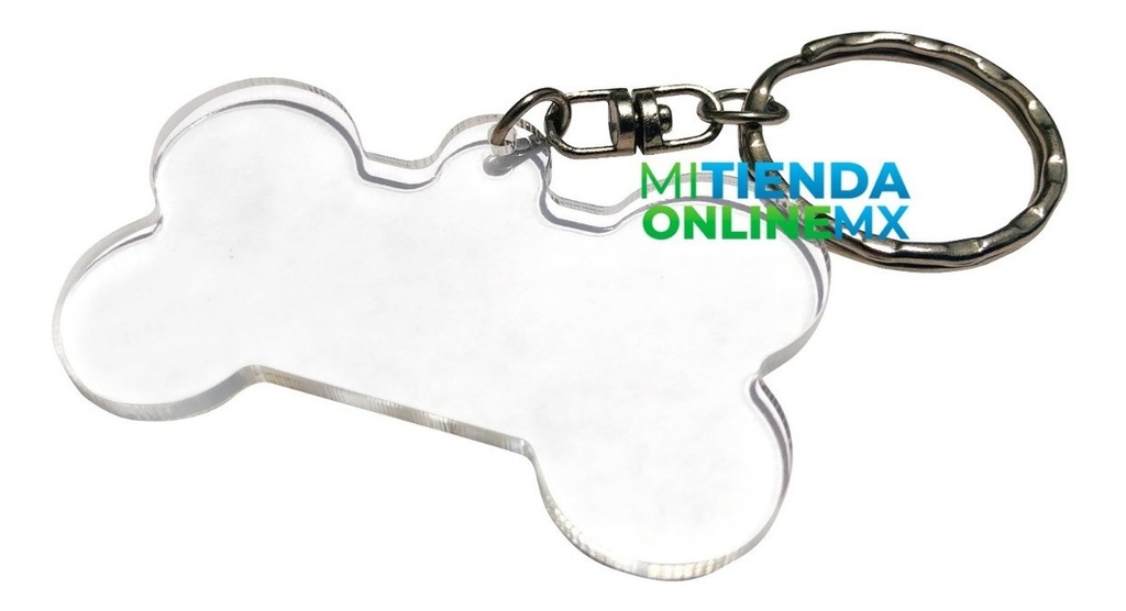 Llaveros Acrilico Forma Hueso, Pack De 50 Piezas - 4x3 Cm