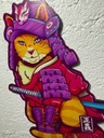 Cuadro Decorativo Gato Neko Samurái Ninja Japón Mdf6mm 30x20