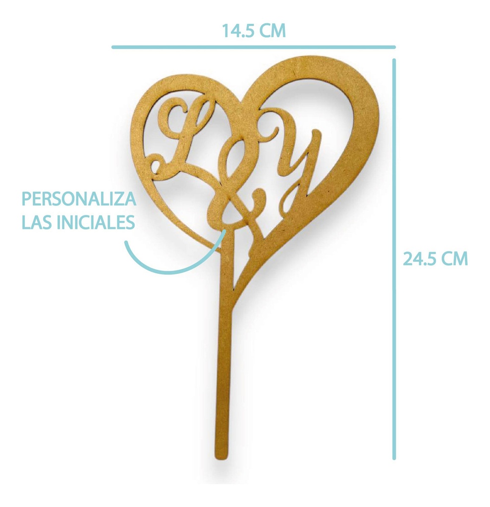 50 Letreros Pastel Cake Topper Amor Boda Fiesta - Mdf 3mm
