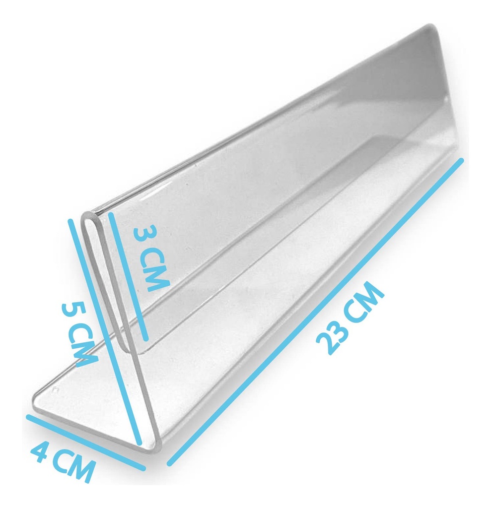 Porta Nombre, Acrílico De 2mm 23x5 Cm Pack 5