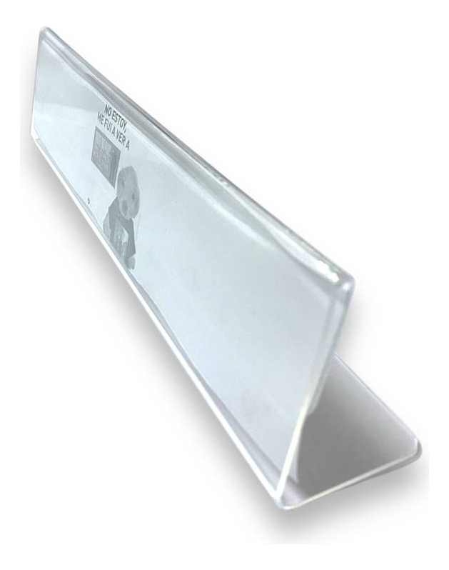 Porta Nombre, Acrílico De 2mm 23x5 Cm Pack 5