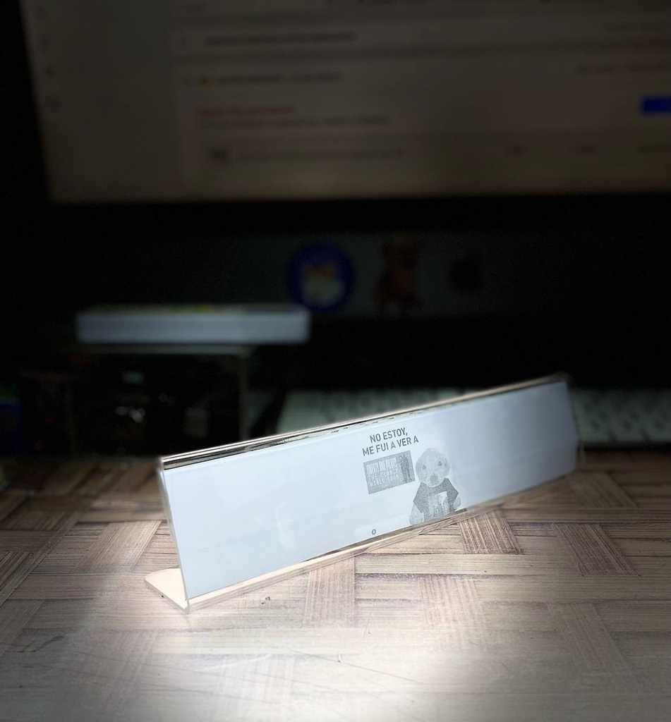 Porta Nombre, Acrílico De 2mm 23x5 Cm Pack 5