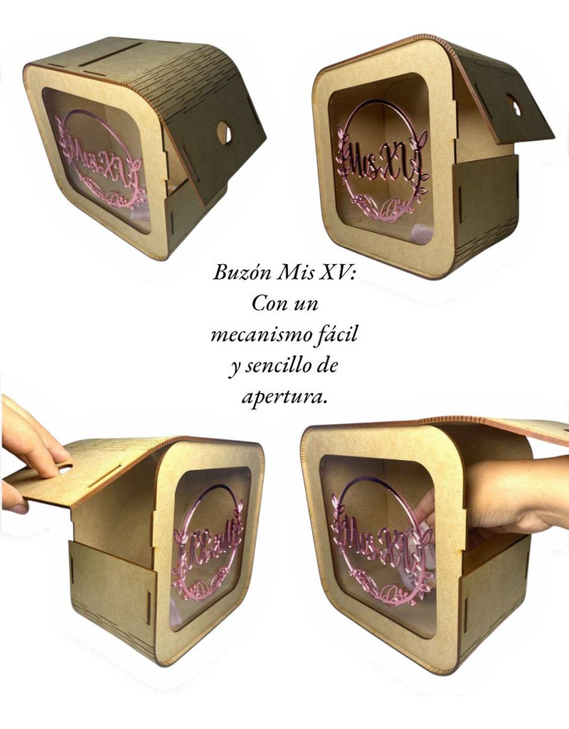 Caja Buzón Sobres Alcancía Mis Quince Años Rosa