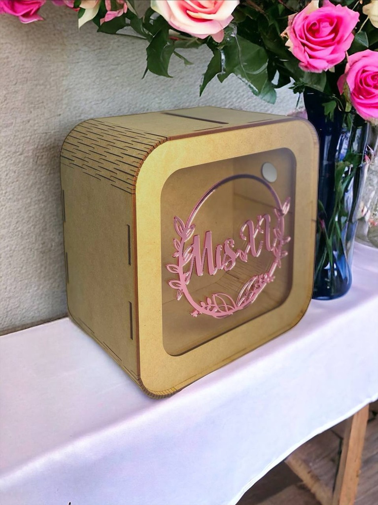 Caja Buzón Sobres Alcancía Mis Quince Años Rosa