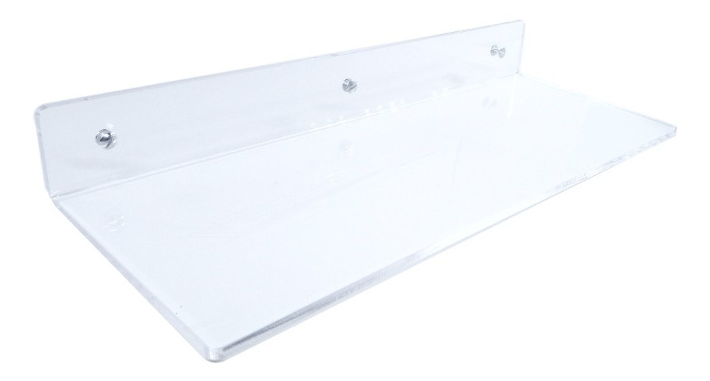 Repisa De Pared Flotante Acrílico Transparente 4mm 60x20x5cm