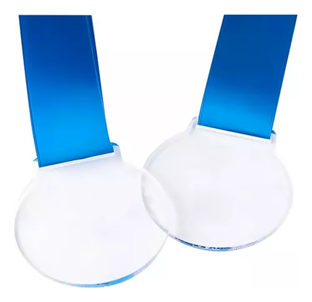 Medalla Acrílico Transparente 3mm 6cm Pack 225