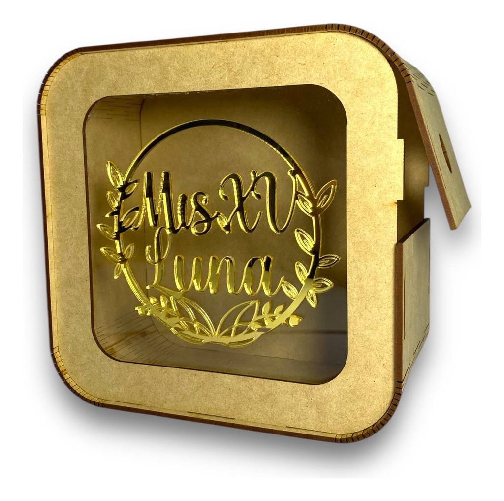 Caja Buzón Sobres Alcancía Mis Quince Años Dorado