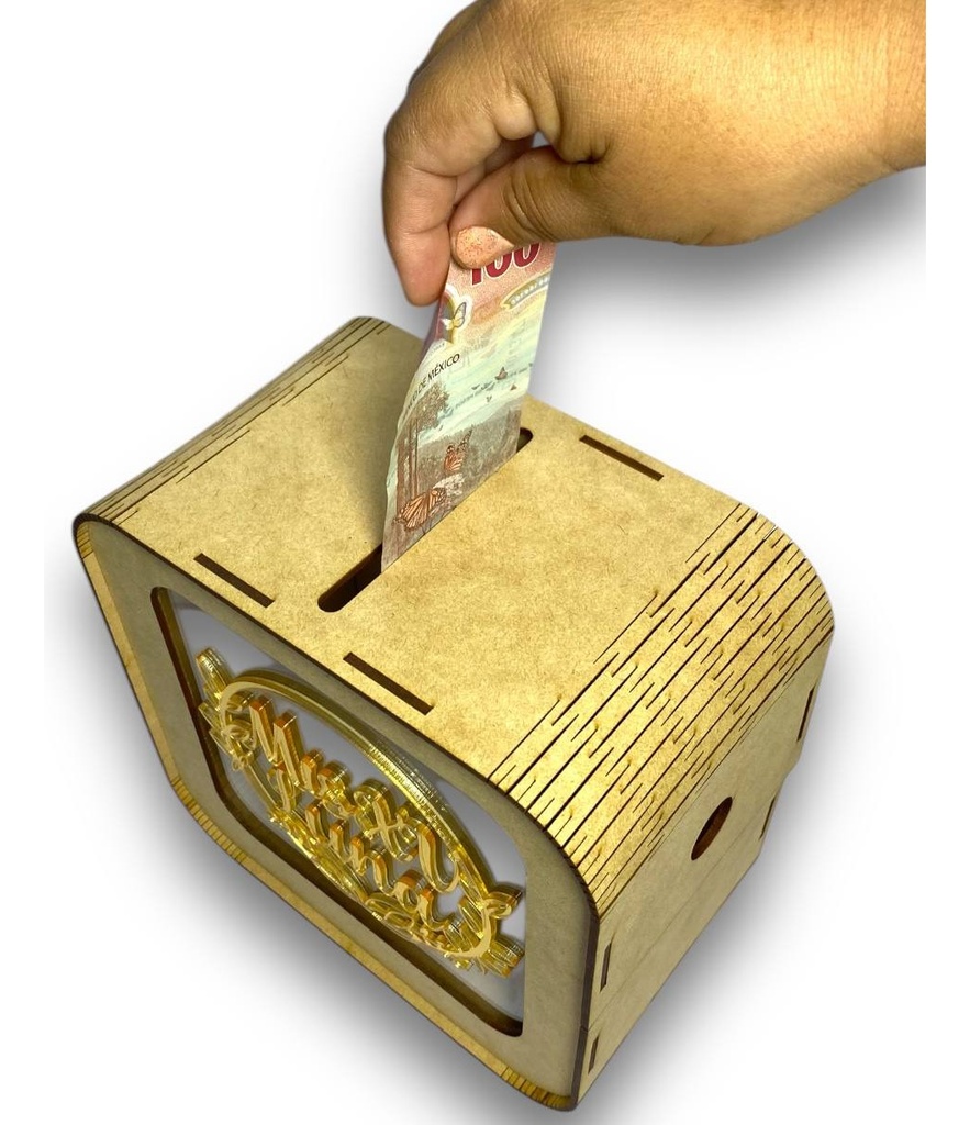 Caja Buzón Sobres Alcancía Mis Quince Años Dorado