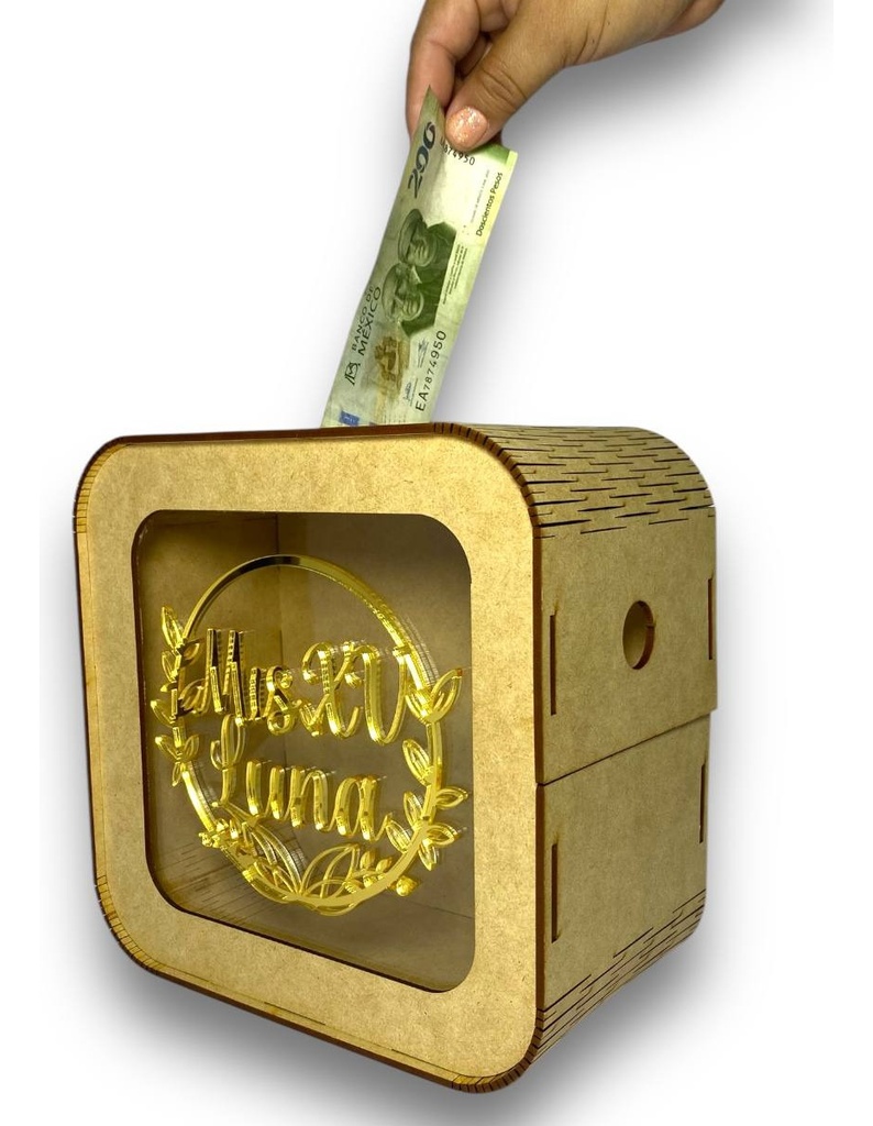 Caja Buzón Sobres Alcancía Mis Quince Años Dorado