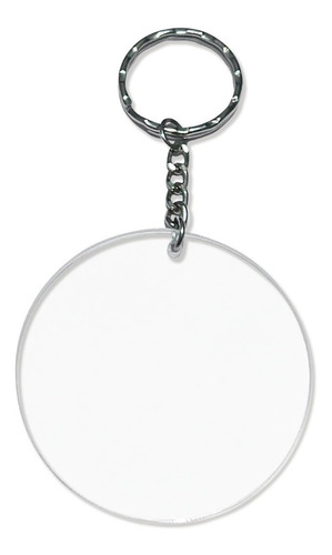Llaveros Acrilico Redondos 6cm Herraje De Cadena 20 Piezas 