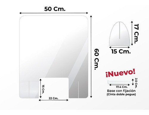 Mampara Proteccion Protectora Anticontagio 50x60cm Economica