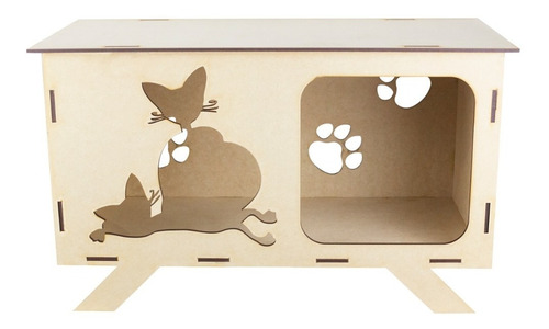 Casa Gato Mascotas Mdf