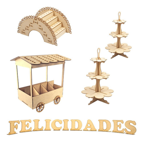 Muebles Para Mesa De Postres Y Dulces Xv Para Fiesta Kit B